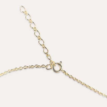 Collier chaîne pour femme avec une perle en plaque or, marron terriane