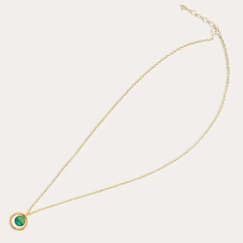 Collier chaîne pour femme de couleur, doré vert avantica