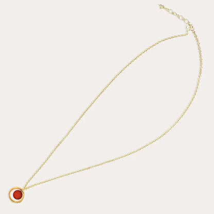 Collier chaîne pour femme de couleur or, rouge flambesia