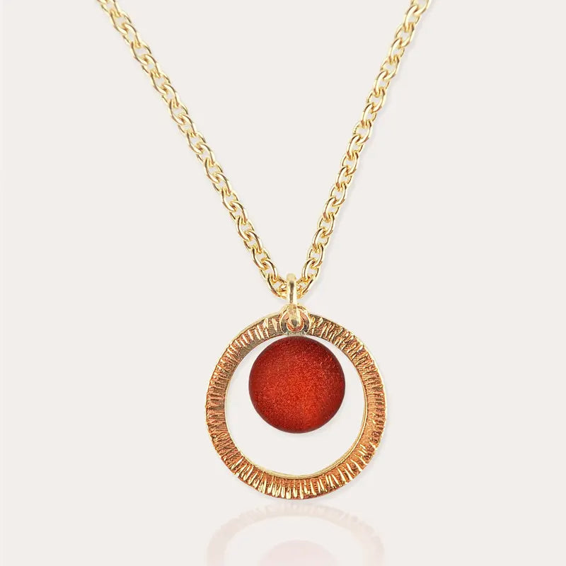 Collier chaîne pour femme pour la fête des mères, doré rouge flambesia