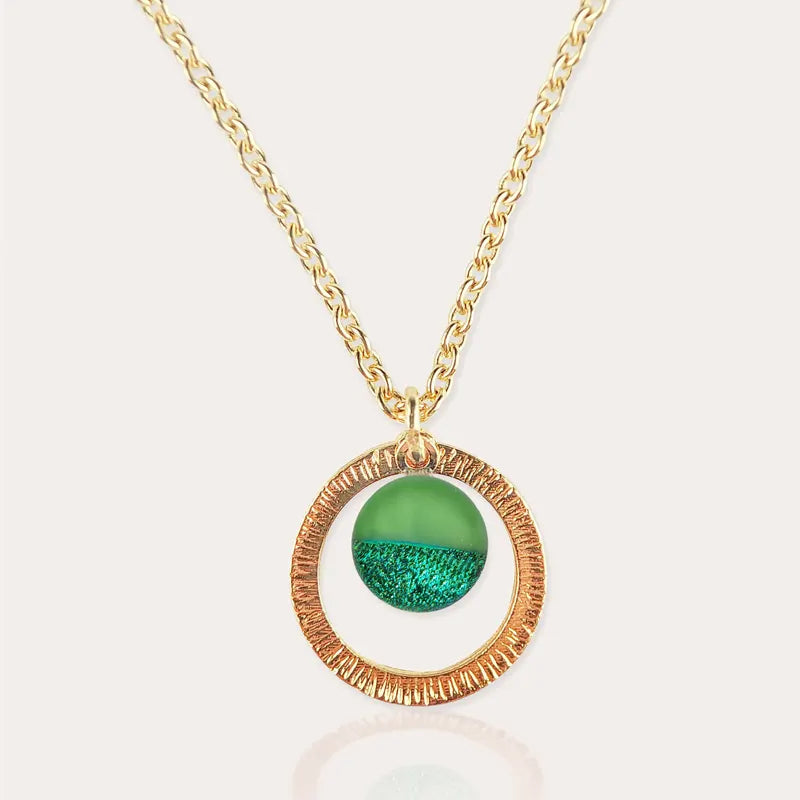 Collier chaîne pour femme pour la fête des mères en or, vert avantica