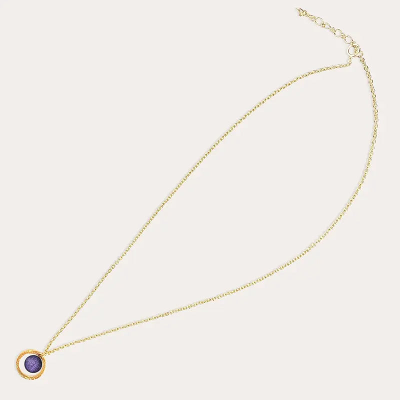 Collier chaîne pour femme pour fêtes des mères en plaque or, violet lilalune