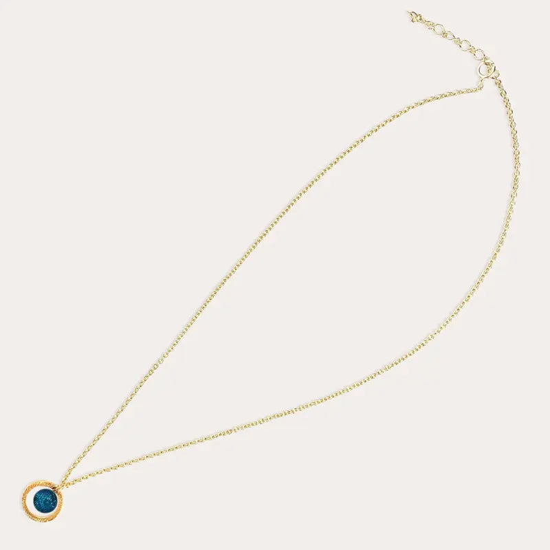 Collier chaîne pour femme gros, doré bleu azuline