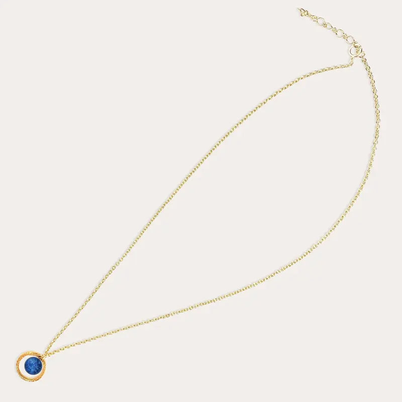 Collier chaîne pour femme Murano en or, bleu lagonia
