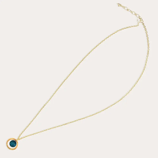 Collier chaîne pour femme avec pendentif long, doré bleu laga