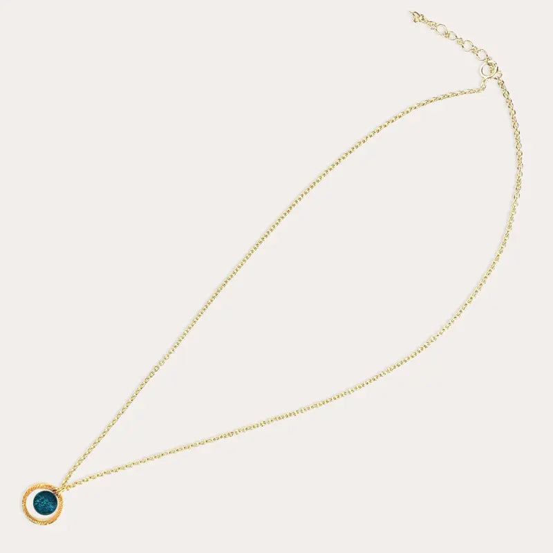 Collier chaîne pour femme avec pendentif long, doré bleu laga