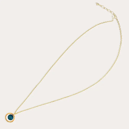 Collier chaîne pour femme avec pendentif long, doré bleu laga
