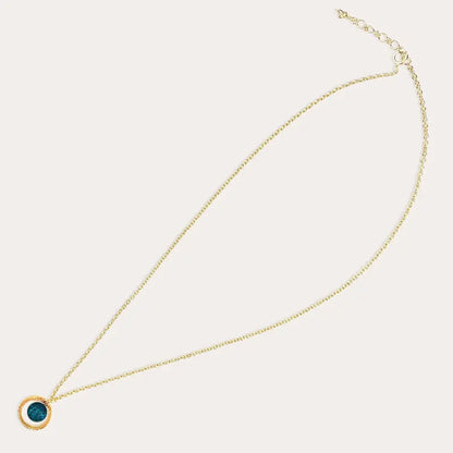 Collier chaîne pour femme avec pendentif long, doré bleu laga