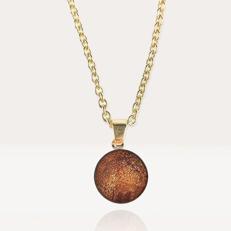 Collier chaîne femme réglable bijoux colliers doré, marron et orange safrane