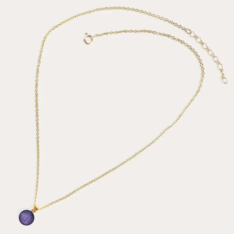 Collier chaîne femme réglable long bohème chic doré, violet lilalune
