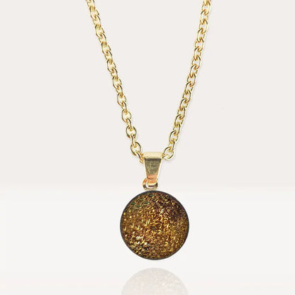 Collier chaîne femme réglable perle pour en or, marron et orange alara