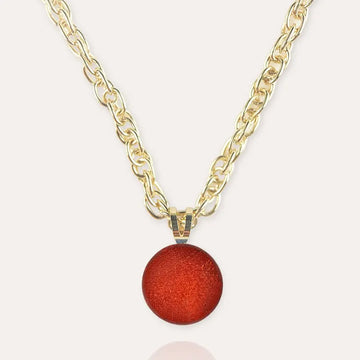 Collier court gros colliers originaux en or rouge flambesia