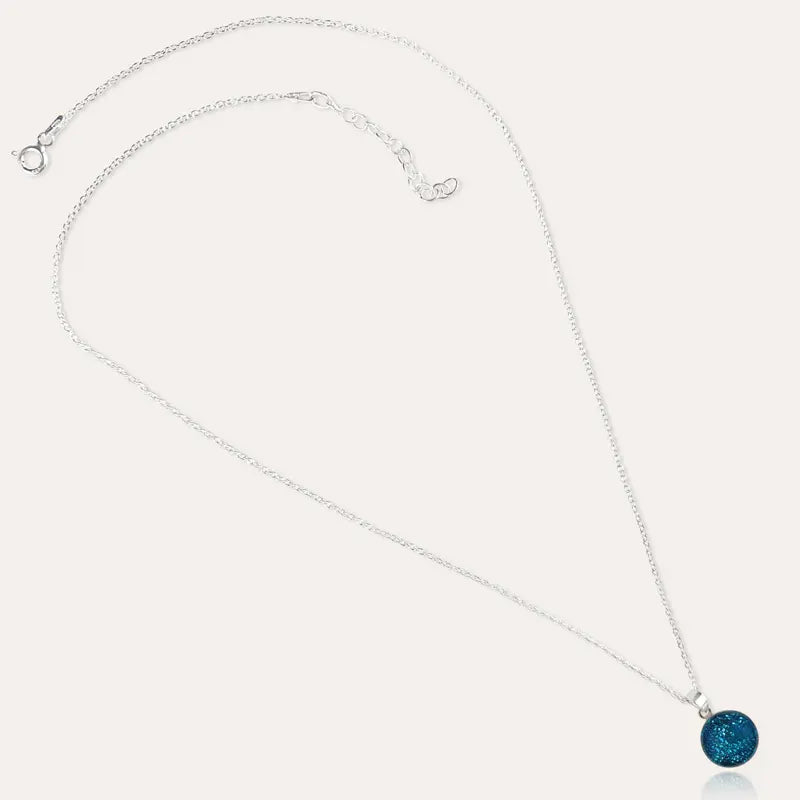 Collier femme avec des perles en argent massif bleu azuline