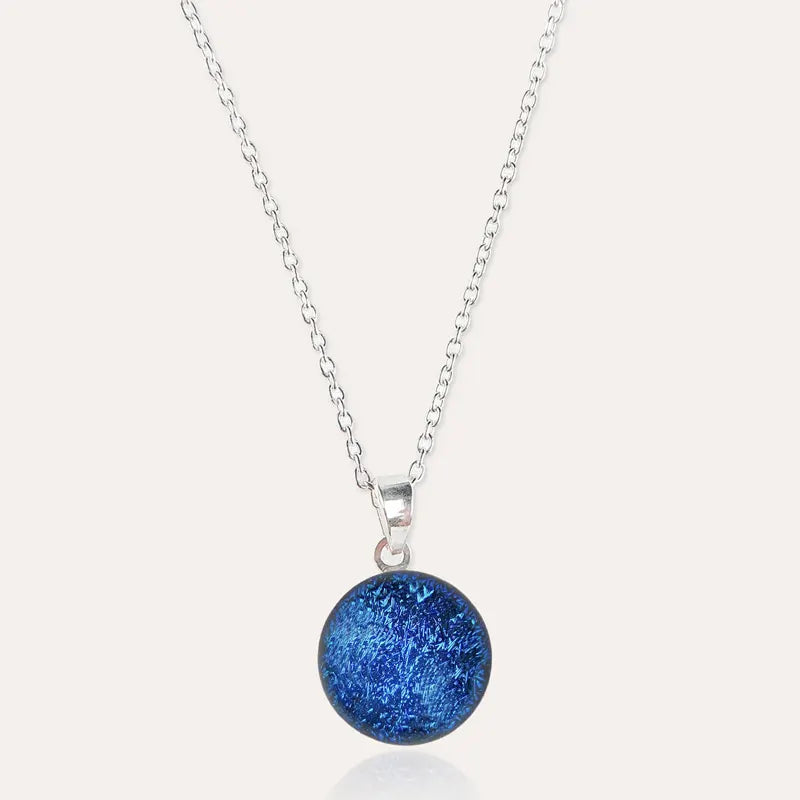 Collier femme chaine en argent massif bleu lagonia