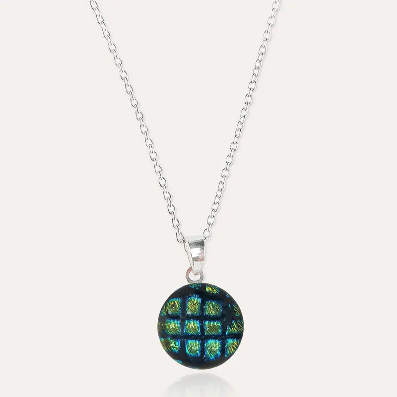 Collier femme chaine en argent vert charmella