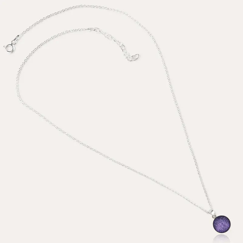 Collier femme été en argent massif violet lilalune