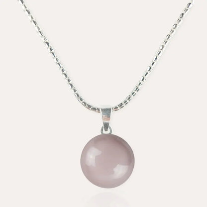 Collier femme fantaisie en argent 925, rose roselite