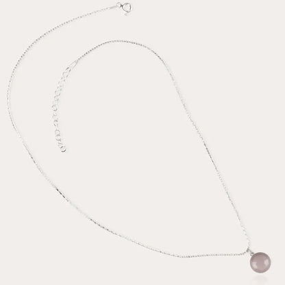 Collier femme made in France en argent massif, rose roselite