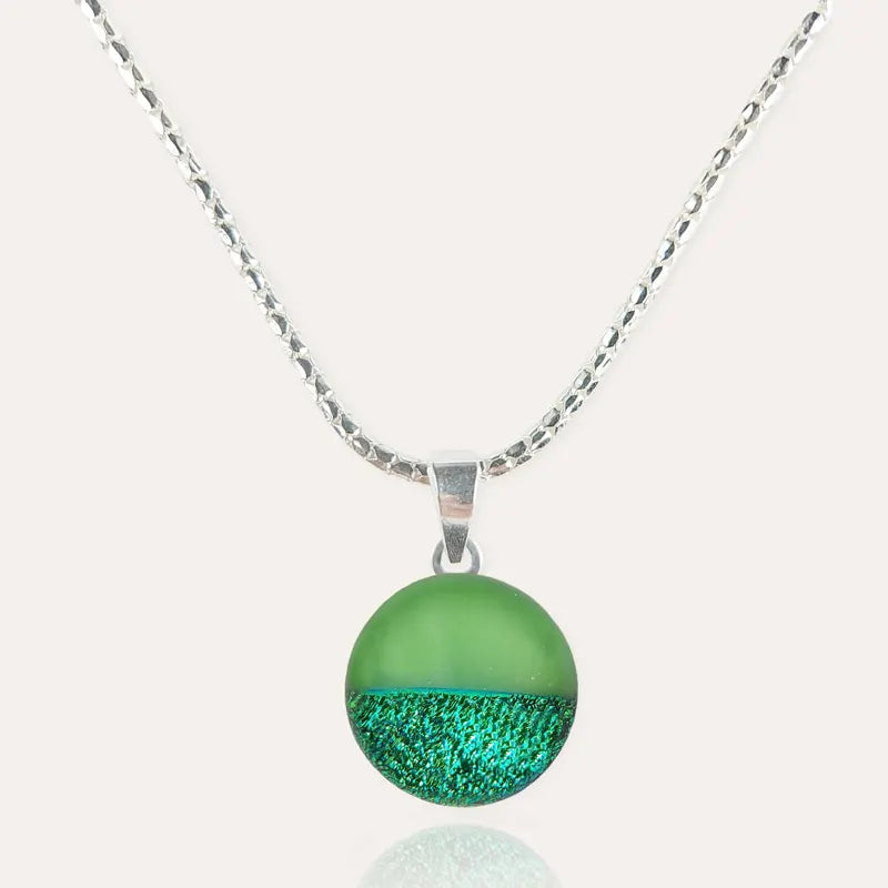 Collier femme original en argent, vert avantica