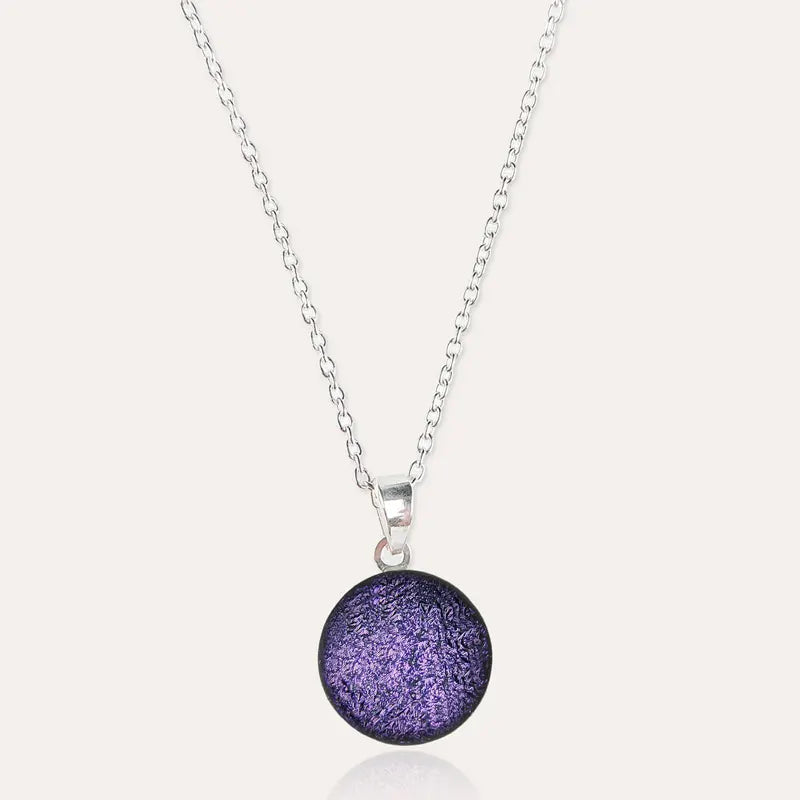 Collier femme pierre de lune en argent violet lilalune