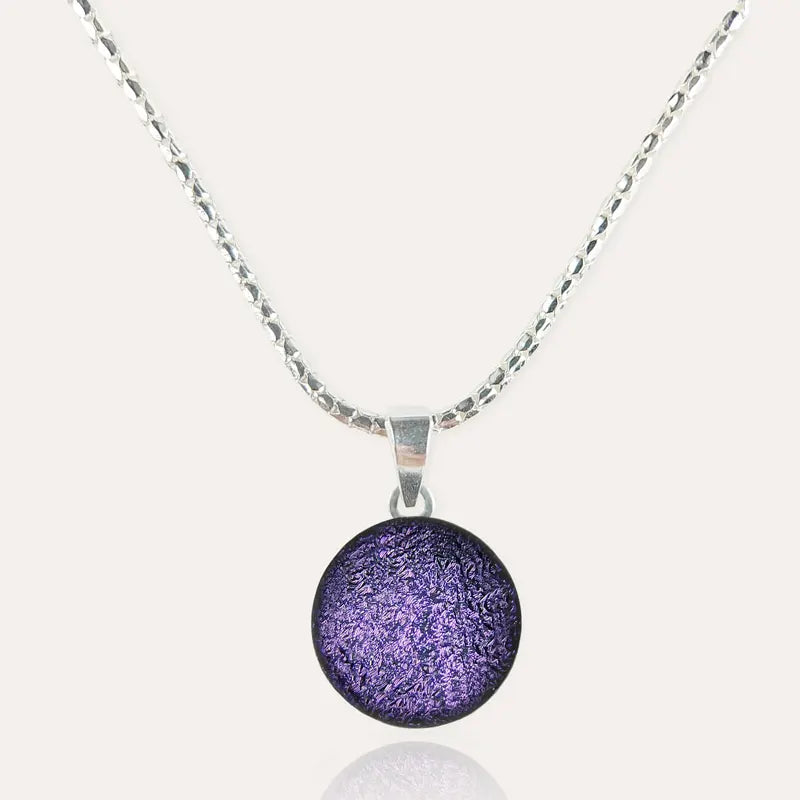 Collier femme pour meilleure amie en argent 925, violet lilalune