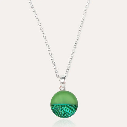 Collier femme ras de cou en argent massif vert avantica