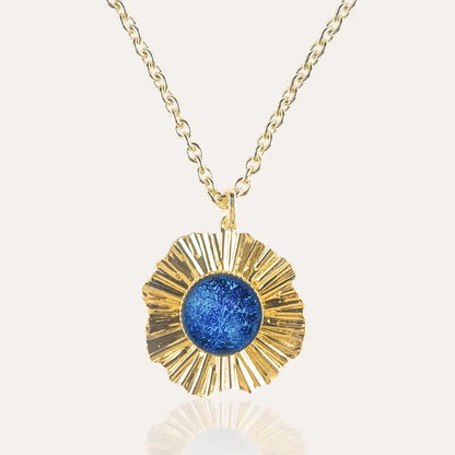 Collier femme réglable fin en or, bleu lagonia