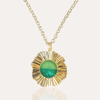 Collier femme réglable fin en or, vert avantica