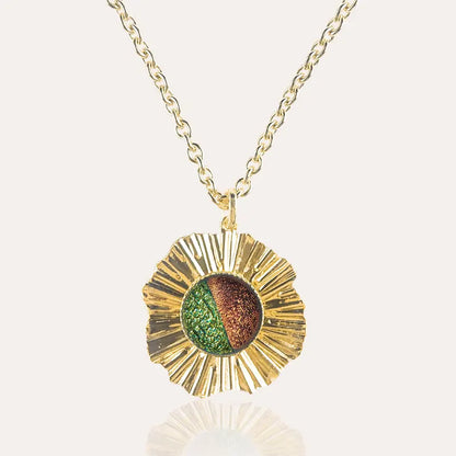 Collier femme réglable ras du cou en or, marron terriane