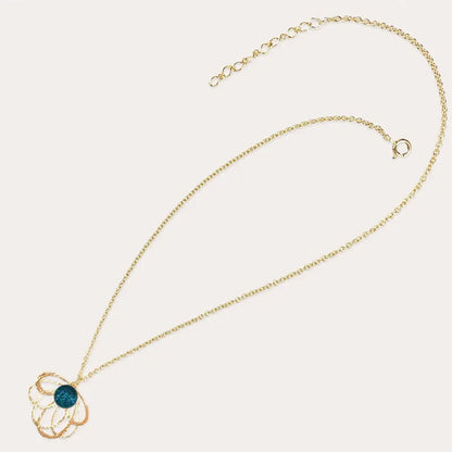 Collier pour femme tendance court en or, bleu laga