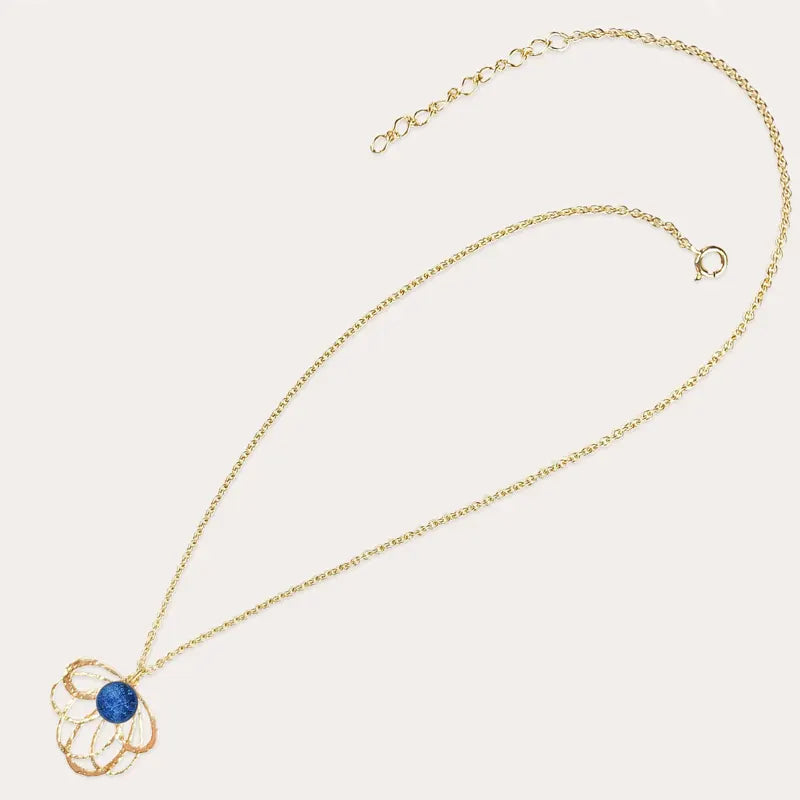 Collier pour femme tendance goutte, doré bleu lagonia