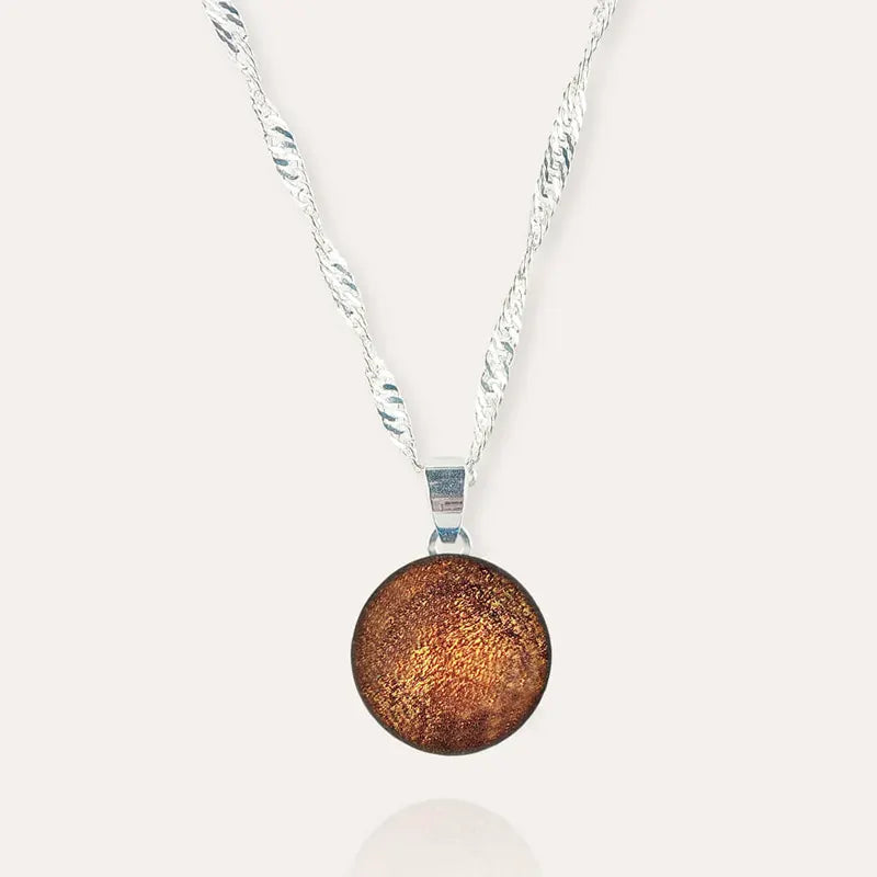 Collier pour femme bijoux colliers en argent massif marron orange safrane