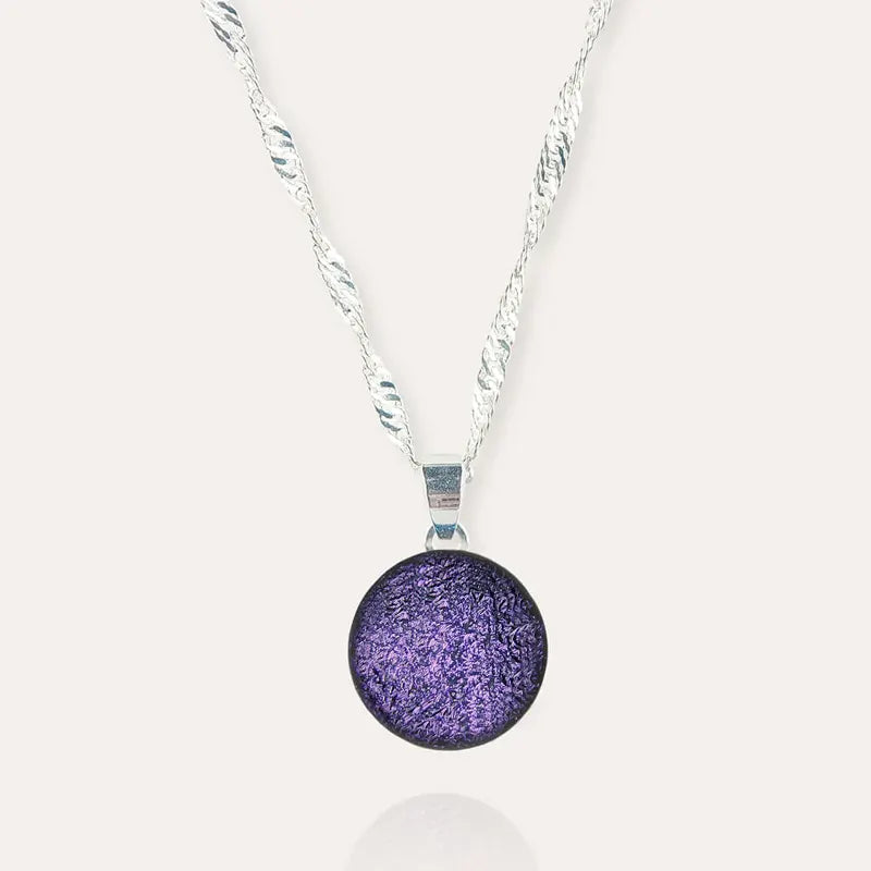 Collier pour femme chaîne en argent 925 violet lilalune