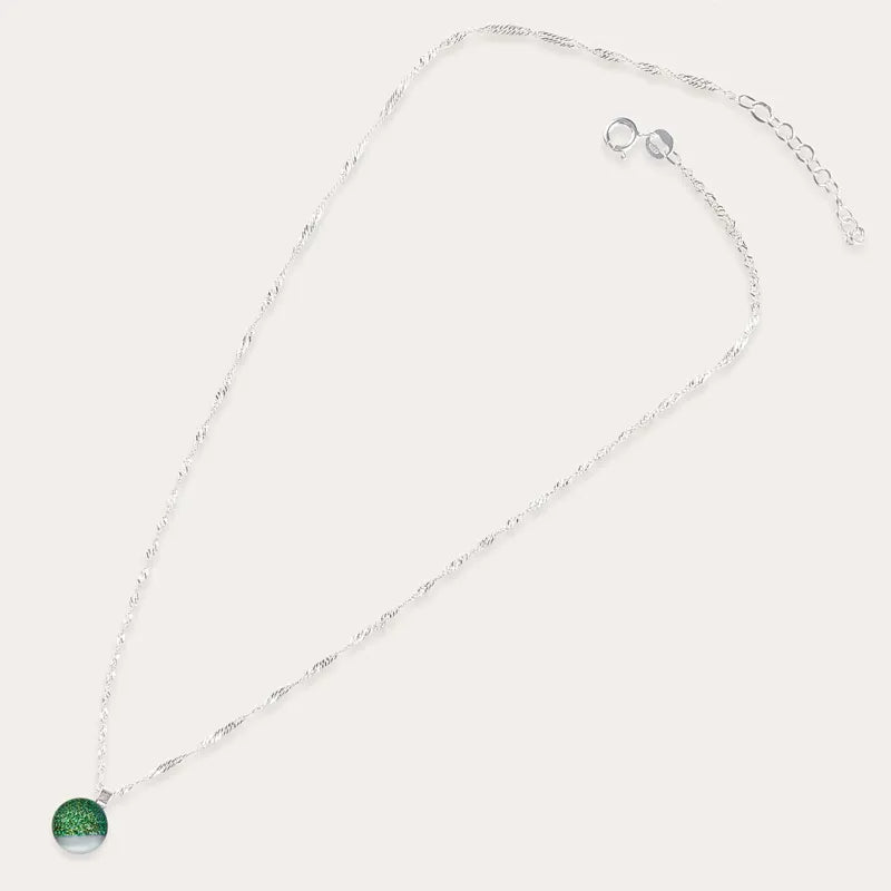 Collier pour femme chaîne en argent vert orneige