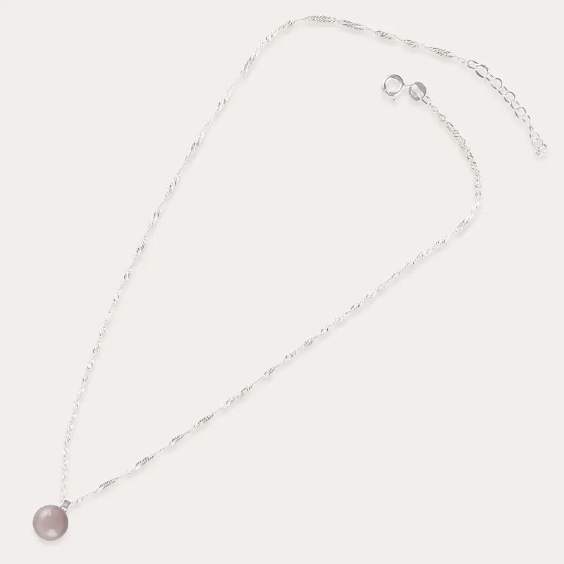 Collier pour femme discret en argent 925 rose roselite