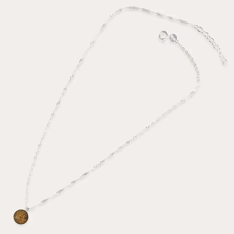 Collier pour femme fêtes des mères en argent marron orange alara