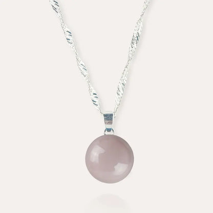 Collier pour femme fin en argent massif rose roselite