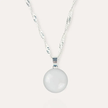 Collier pour femme tresse en argent blanc lumine