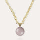 Collier ras de cou en perle de verre pour l'été, femme en or rose roselite
