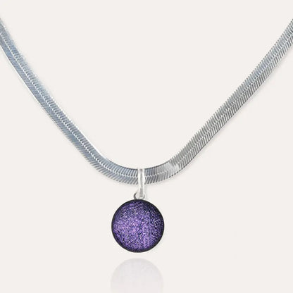 Collier serpent pour meilleure amie en argent 925, violet lilalune