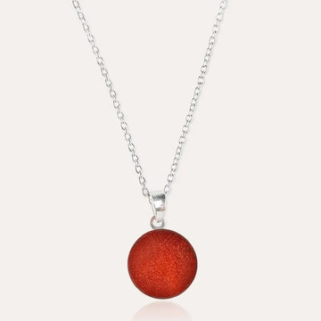 Collier simple made in France en argent massif rouge flambesia