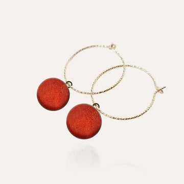 Créoles avec bracelet anneau en or rouge flambesia